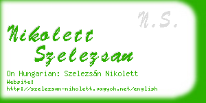 nikolett szelezsan business card